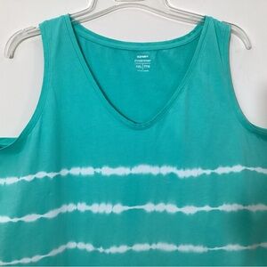 Old Navy Teal and White Women's Tank Top XXL
